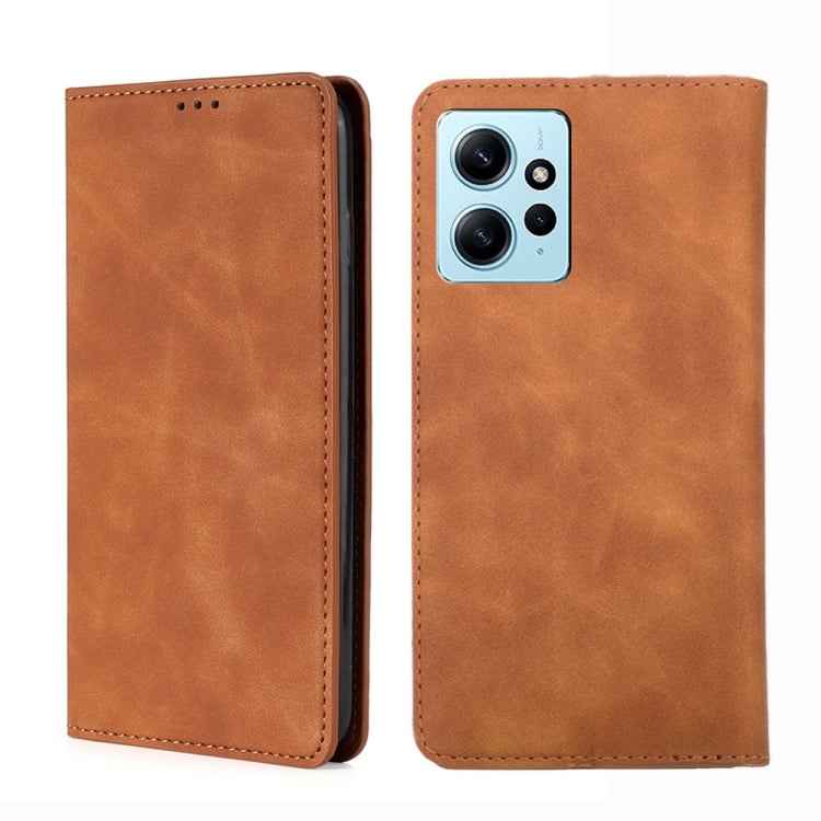For Xiaomi Redmi Note 12 4G Global Skin Feel Magnetic Horizontal Flip Leather Phone Case