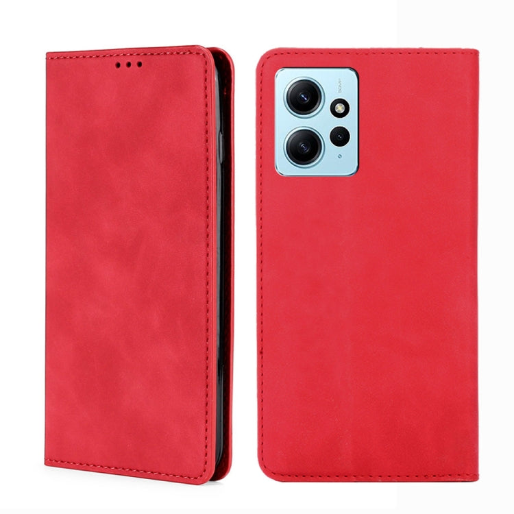 For Xiaomi Redmi Note 12 4G Global Skin Feel Magnetic Horizontal Flip Leather Phone Case