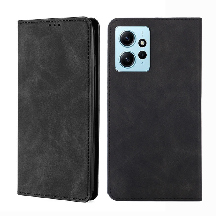 For Xiaomi Redmi Note 12 4G Global Skin Feel Magnetic Horizontal Flip Leather Phone Case