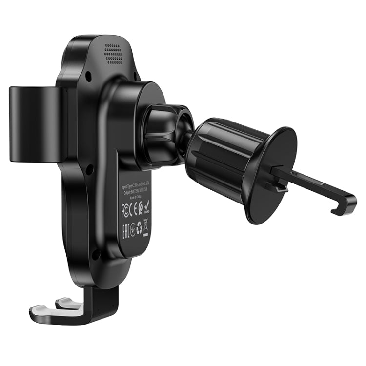 hoco HW2 Wise Automatic Induction Wireless Fast Charging Car Air Outlet Holder(Black)