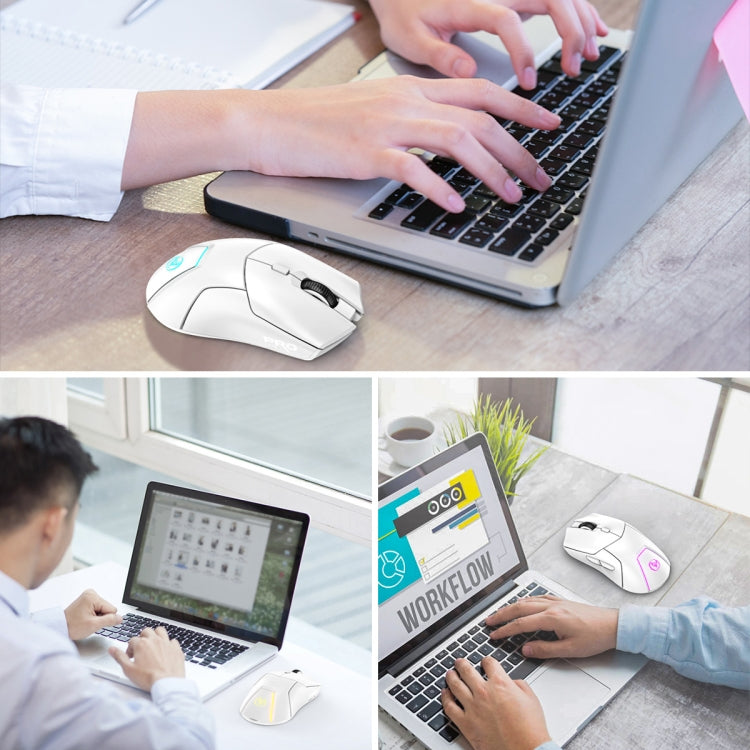 HXSJ T40 7 Keys 4000DPI Three-mode Colorful Backlight Wireless Gaming Mouse Rechargeable