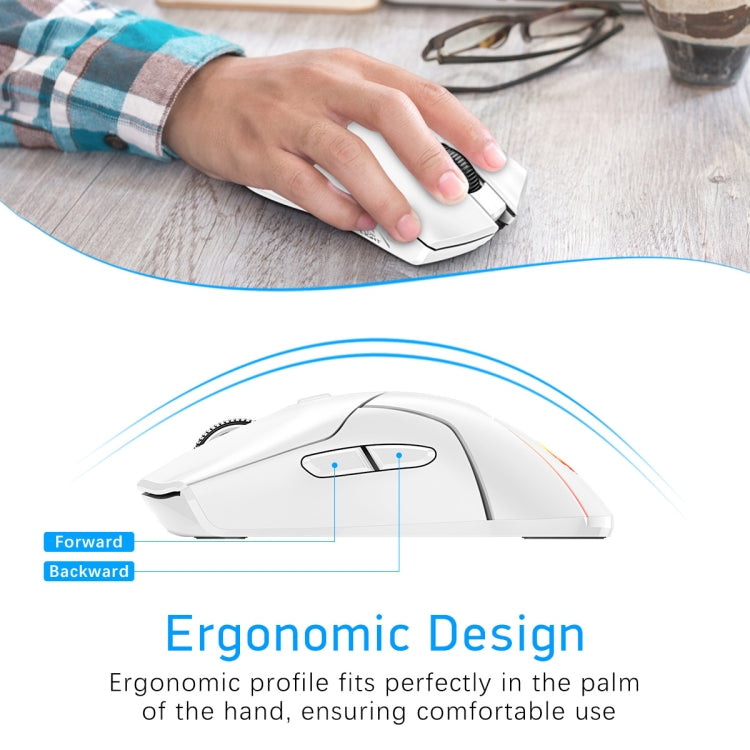 HXSJ T40 7 Keys 4000DPI Three-mode Colorful Backlight Wireless Gaming Mouse Rechargeable