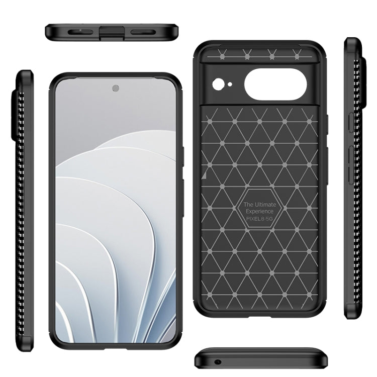 For Google Pixel 8 Carbon Fiber Texture Shockproof TPU Phone Case(Black)