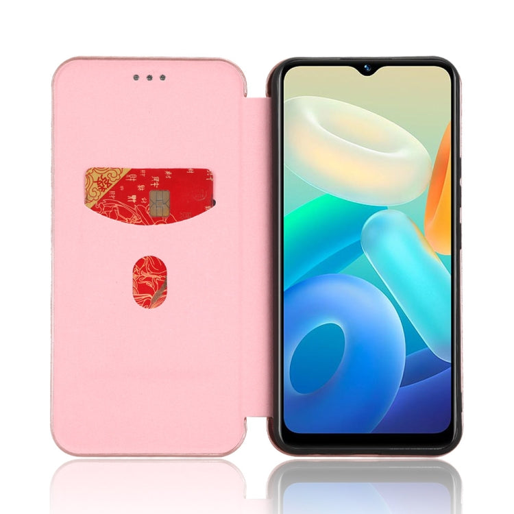 For vivo Y02s Carbon Fiber Texture Flip Leather Phone Case