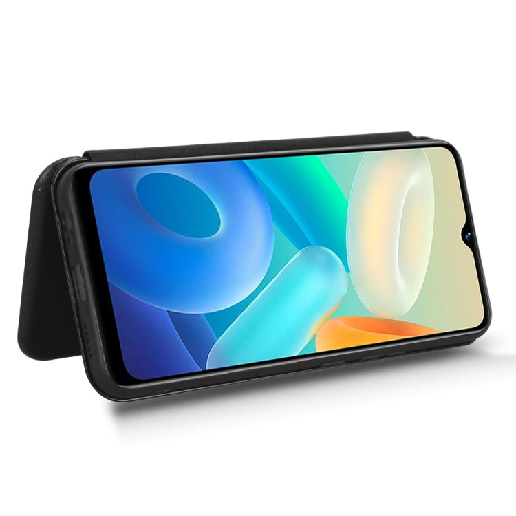 For vivo Y02s Carbon Fiber Texture Flip Leather Phone Case