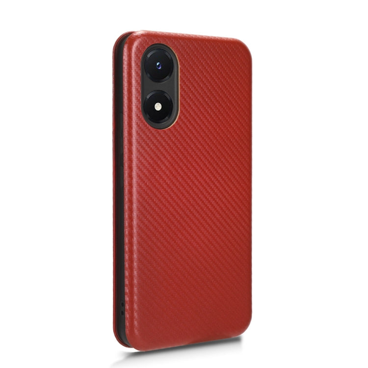 For vivo Y02s Carbon Fiber Texture Flip Leather Phone Case