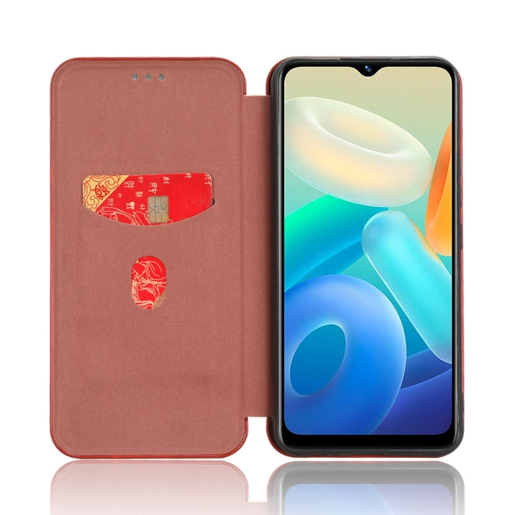 For vivo Y02s Carbon Fiber Texture Flip Leather Phone Case