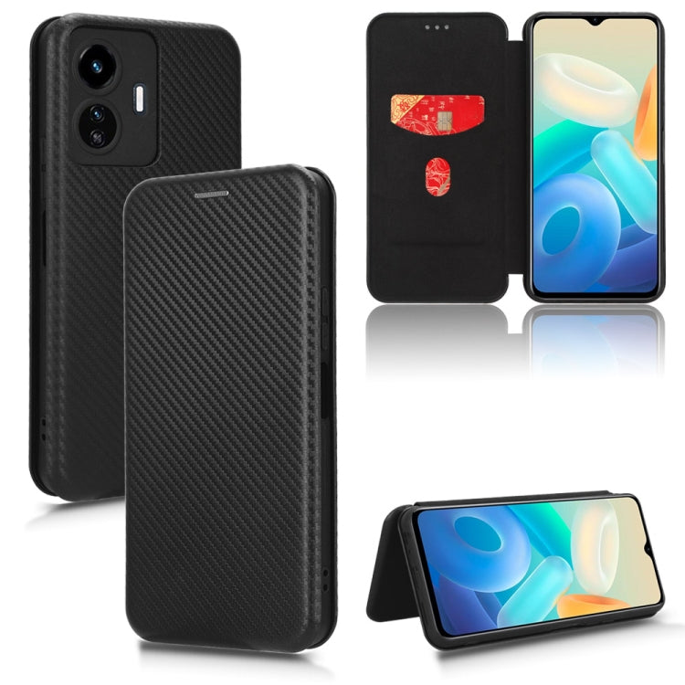 For vivo Y77 5G Carbon Fiber Texture Flip Leather Phone Case