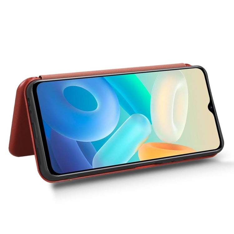 For vivo Y77 5G Carbon Fiber Texture Flip Leather Phone Case