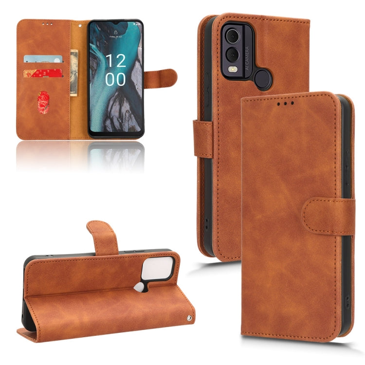 For Nokia C22 Skin Feel Magnetic Flip Leather Phone Case