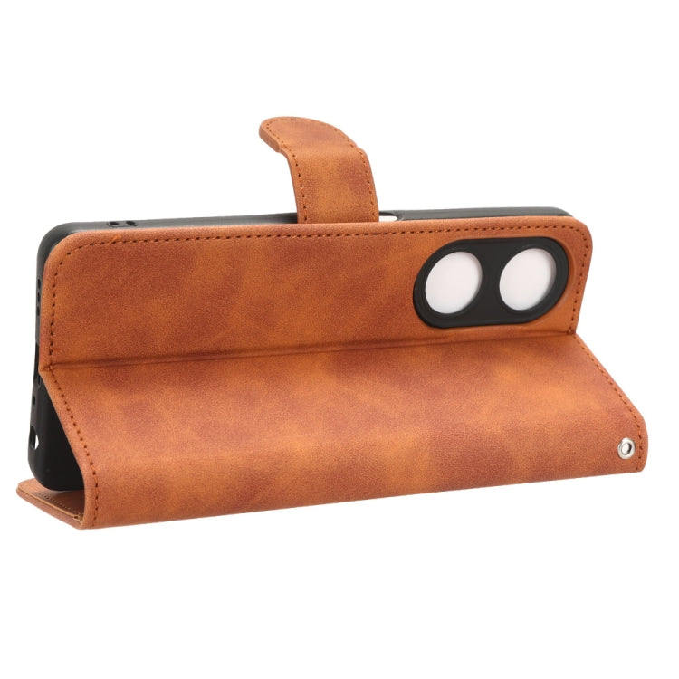 For OPPO A1 5G Skin Feel Magnetic Flip Leather Phone Case