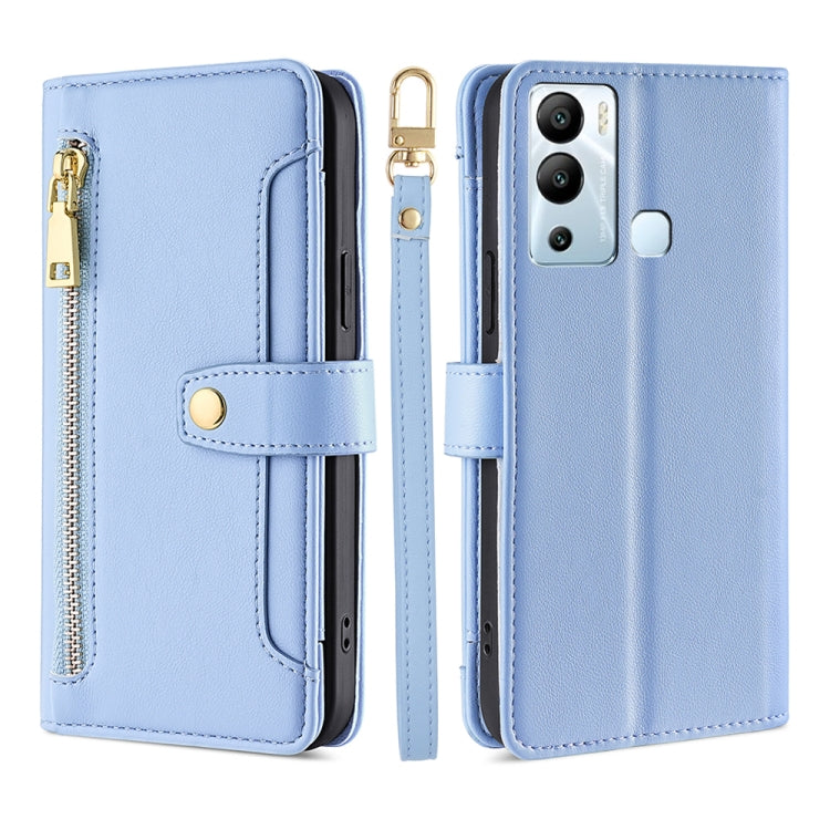 For Infinix Hot 12i Sheep Texture Cross-body Zipper Wallet Leather Phone Case