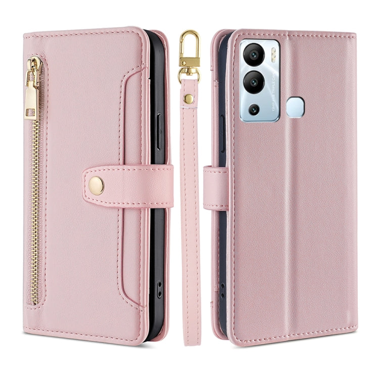 For Infinix Hot 12i Sheep Texture Cross-body Zipper Wallet Leather Phone Case