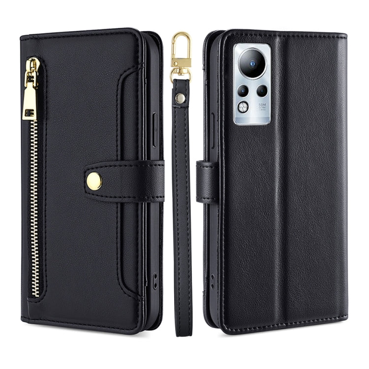 For Infinix Note 11 Sheep Texture Cross-body Zipper Wallet Leather Phone Case