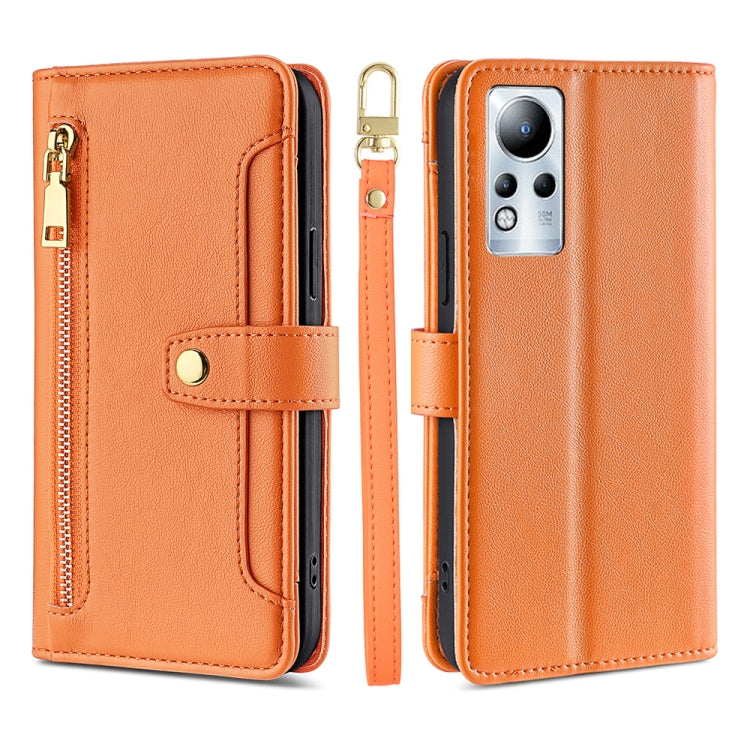 For Infinix Note 11 Sheep Texture Cross-body Zipper Wallet Leather Phone Case