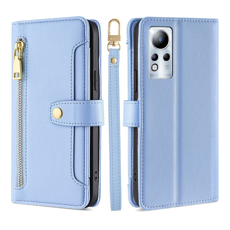 For Infinix Note 11 Sheep Texture Cross-body Zipper Wallet Leather Phone Case