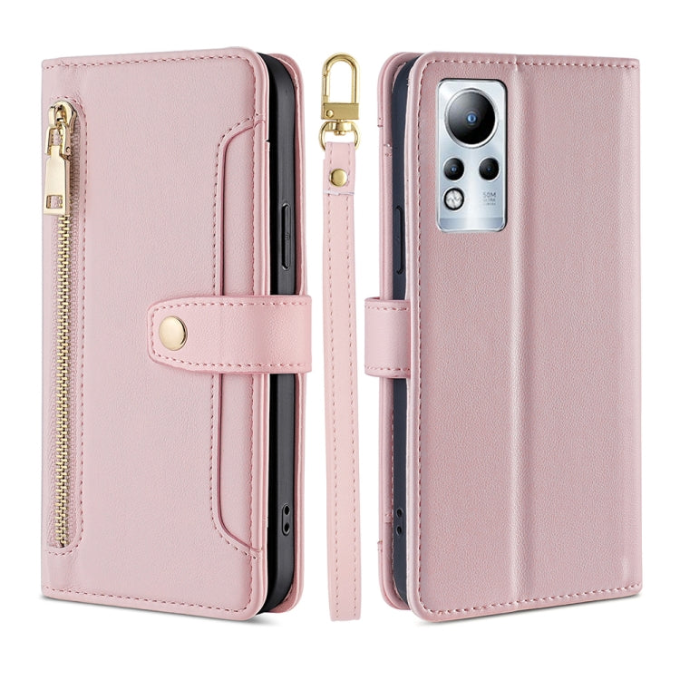 For Infinix Note 11 Sheep Texture Cross-body Zipper Wallet Leather Phone Case