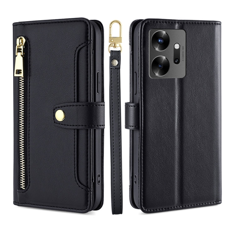 For Infinix Zero 20 Sheep Texture Cross-body Zipper Wallet Leather Phone Case