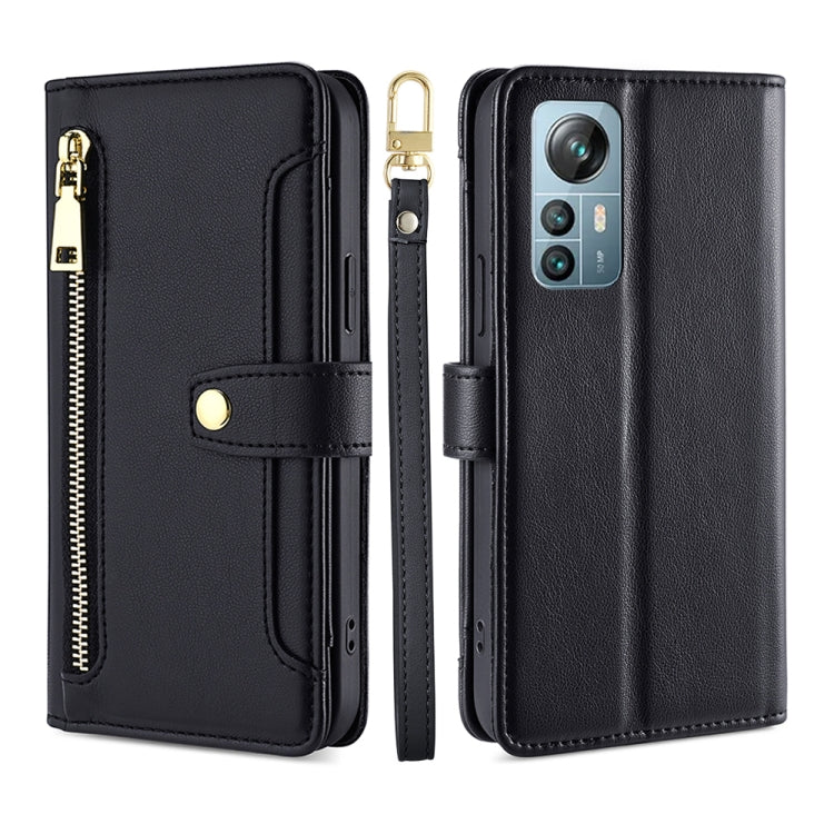For Blackview A85 Sheep Texture Cross-body Zipper Wallet Leather Phone Case