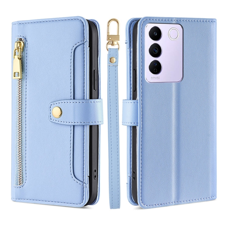 For vivo S16e Sheep Texture Cross-body Zipper Wallet Leather Phone Case