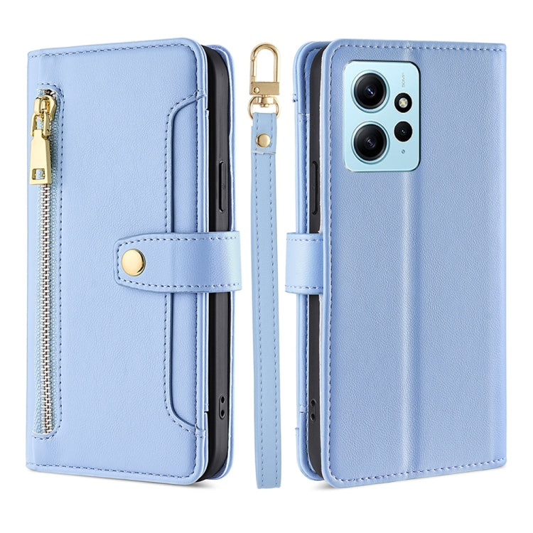 For Xiaomi Redmi Note 12 4G Global Sheep Texture Cross-body Zipper Wallet Leather Phone Case