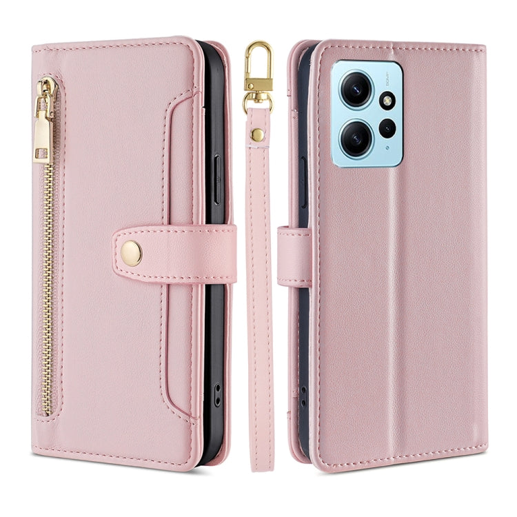 For Xiaomi Redmi Note 12 4G Global Sheep Texture Cross-body Zipper Wallet Leather Phone Case