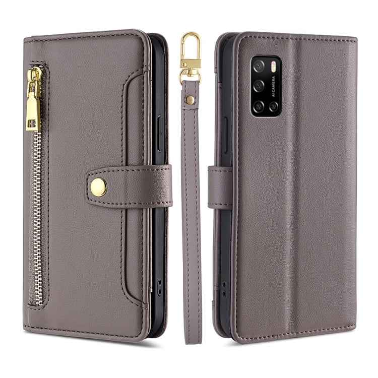 For Rakuten Big S Sheep Texture Cross-body Zipper Wallet Leather Phone Case