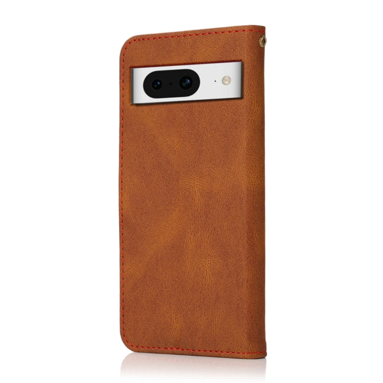 For Google Pixel 8 Dual-color Stitching Leather Phone Case
