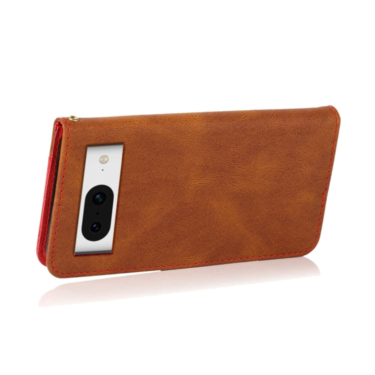 For Google Pixel 8 Dual-color Stitching Leather Phone Case