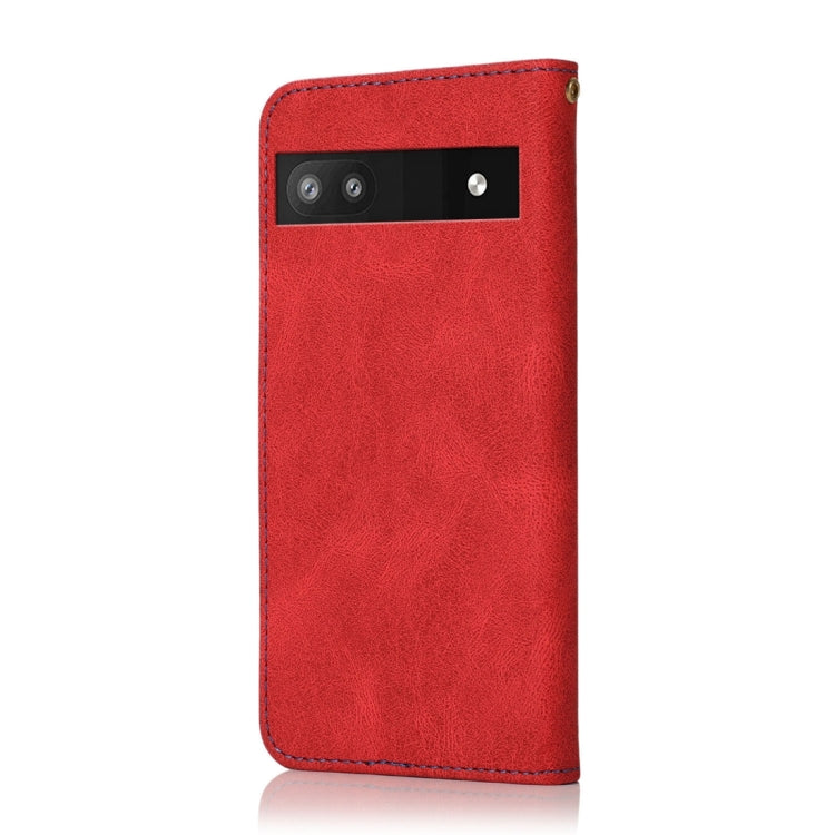 For Google Pixel 7a Dual-color Stitching Leather Phone Case