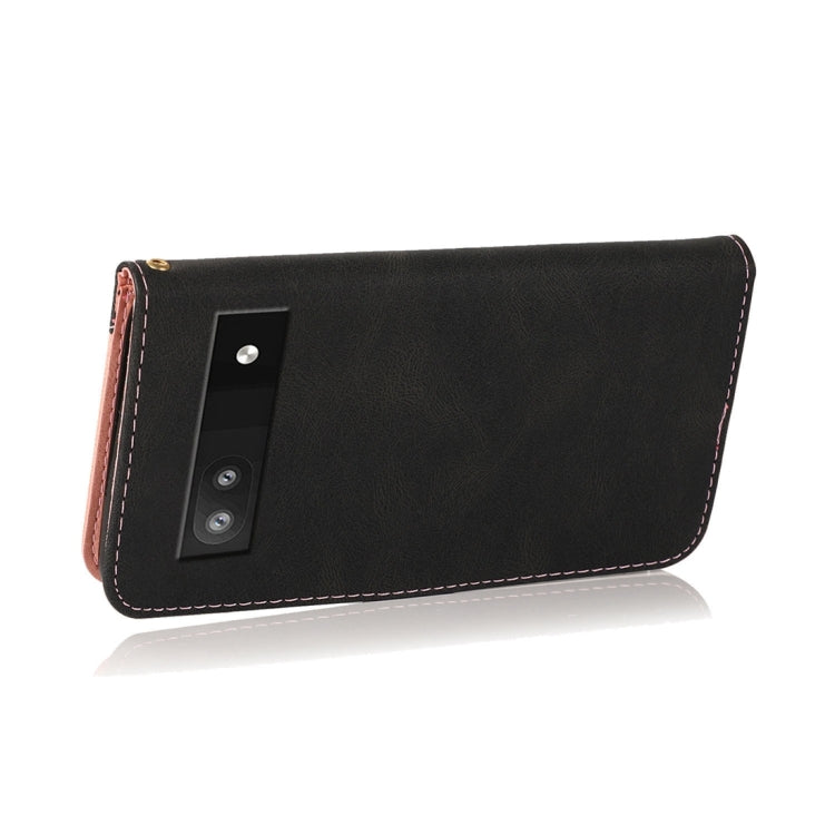 For Google Pixel 7a Dual-color Stitching Leather Phone Case