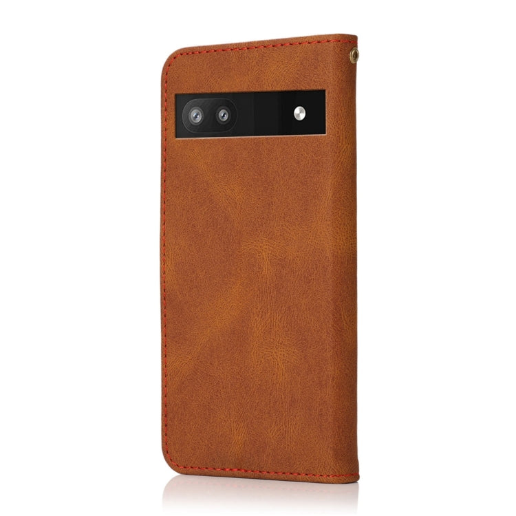 For Google Pixel 7a Dual-color Stitching Leather Phone Case