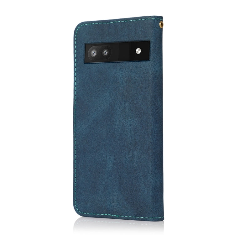 For Google Pixel 6a Dual-color Stitching Leather Phone Case