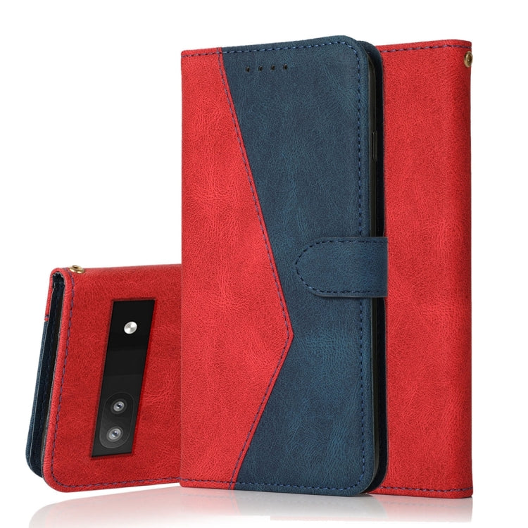 For Google Pixel 6a Dual-color Stitching Leather Phone Case