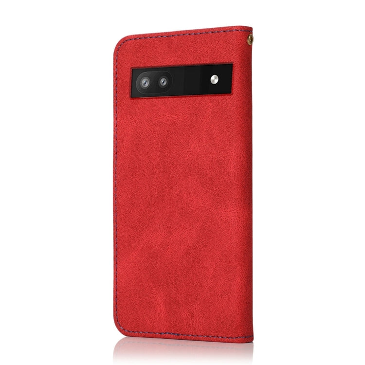 For Google Pixel 6a Dual-color Stitching Leather Phone Case