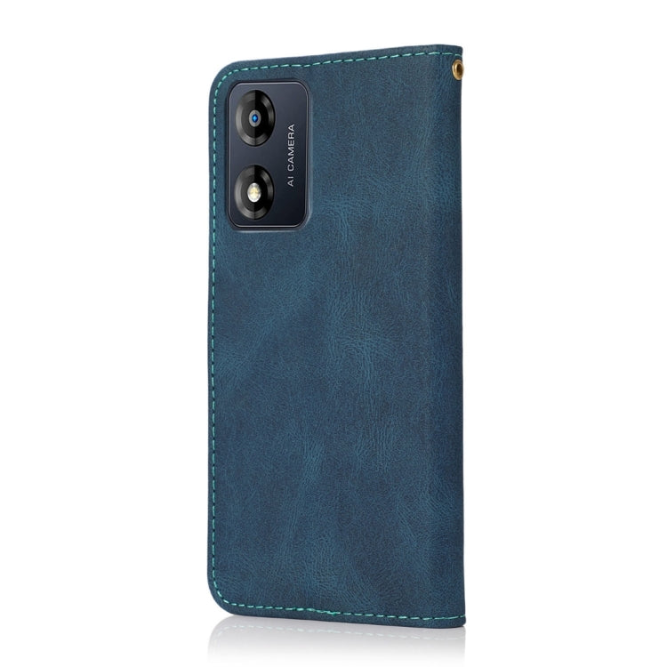 For Motorola Moto E13 Dual-color Stitching Leather Phone Case