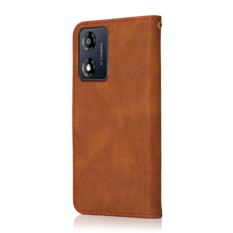 For Motorola Moto E13 Dual-color Stitching Leather Phone Case