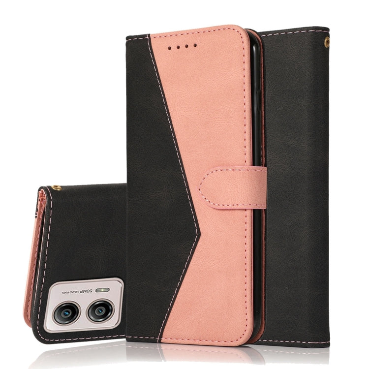For Motorola Moto G13 Dual-color Stitching Leather Phone Case