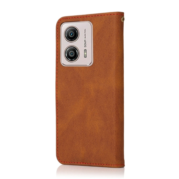 For Motorola Moto G13 Dual-color Stitching Leather Phone Case