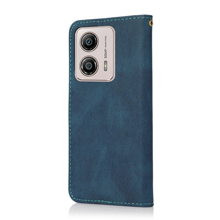For Motorola Moto G73 Dual-color Stitching Leather Phone Case