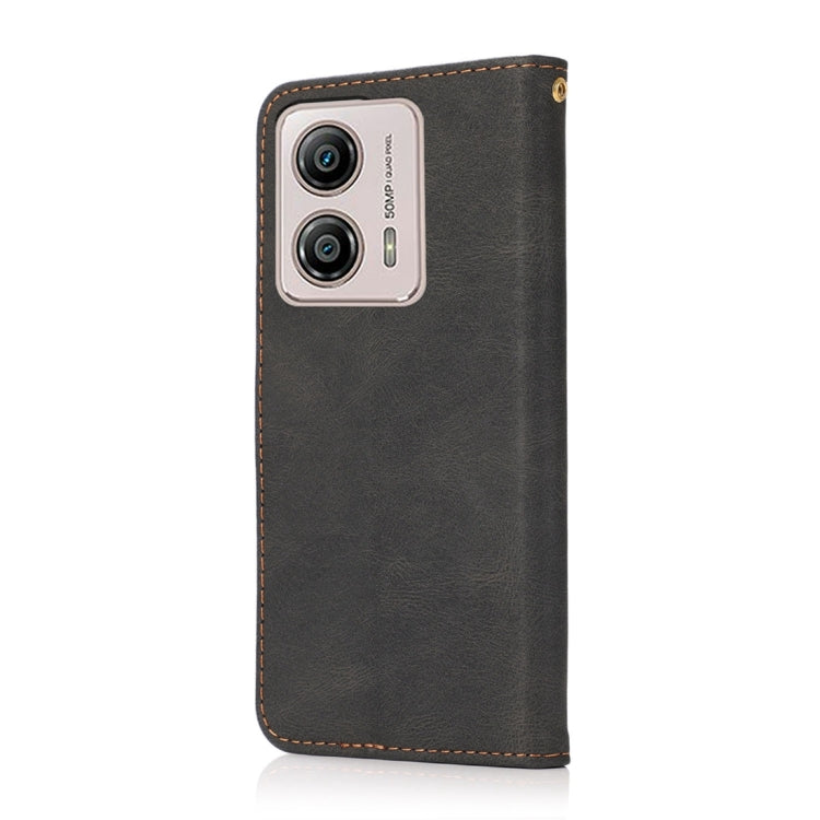 For Motorola Moto G73 Dual-color Stitching Leather Phone Case