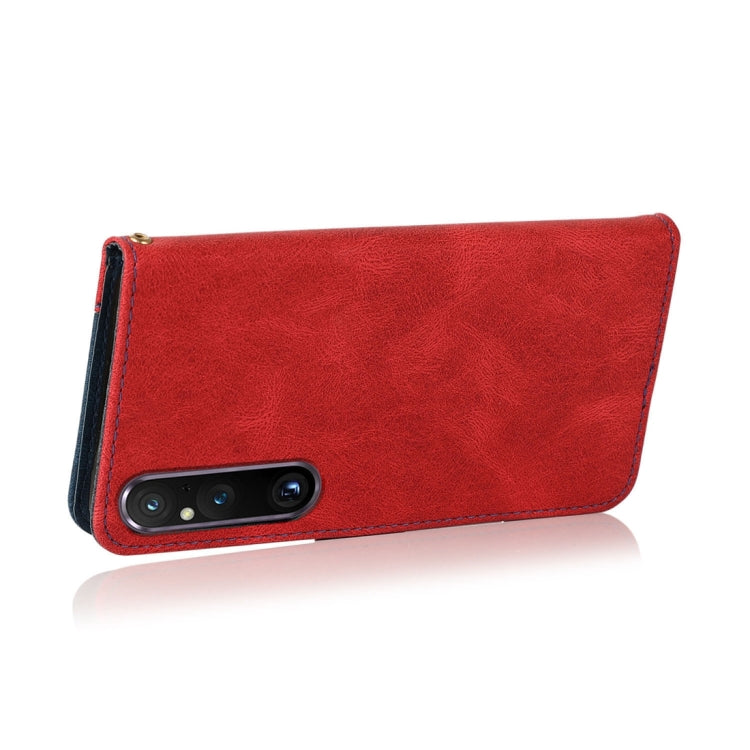 For Sony Xperia 1 V Dual-color Stitching Leather Phone Case