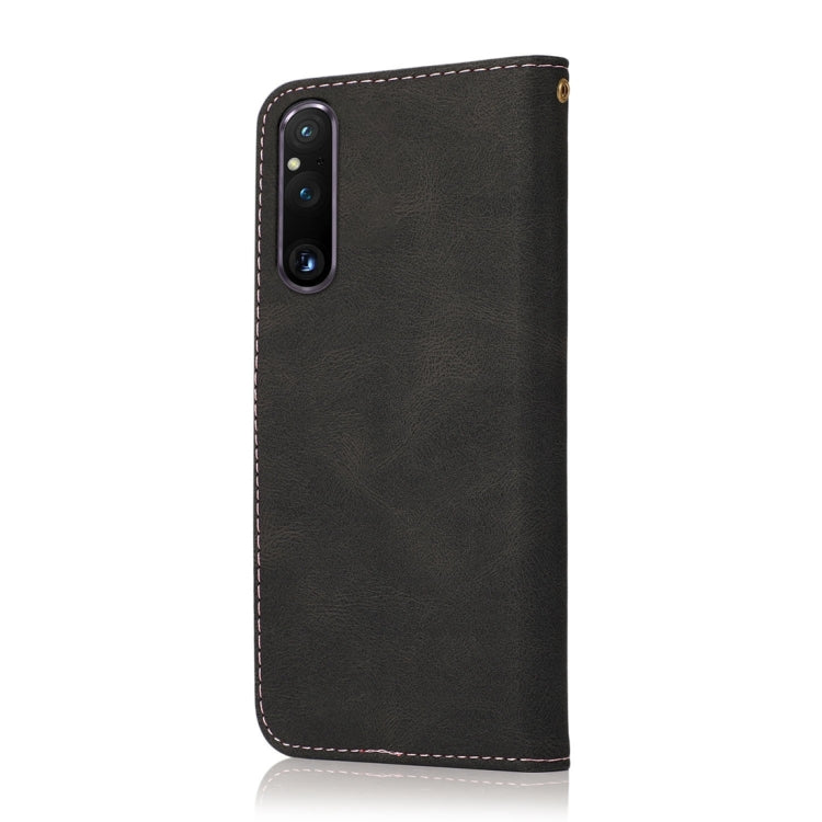 For Sony Xperia 1 V Dual-color Stitching Leather Phone Case