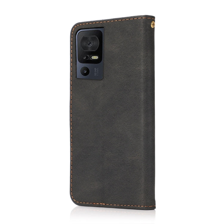 For TCL 40 SE Dual-color Stitching Leather Phone Case