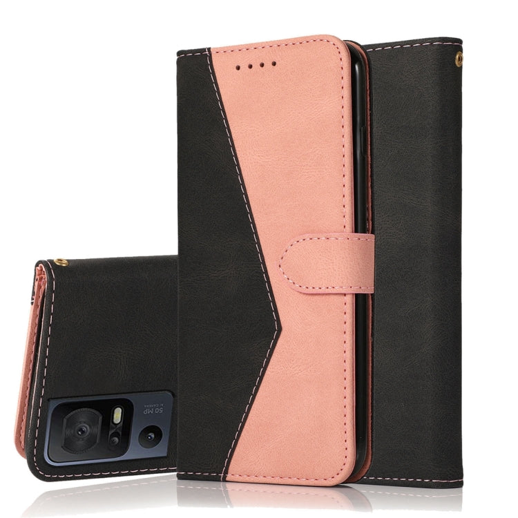For TCL 40 SE Dual-color Stitching Leather Phone Case