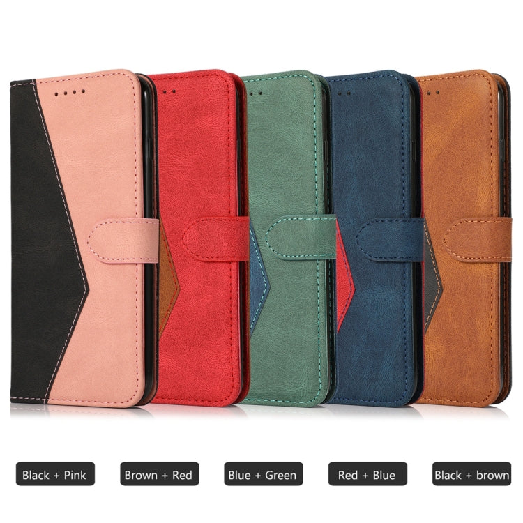 For TCL 403 Dual-color Stitching Leather Phone Case