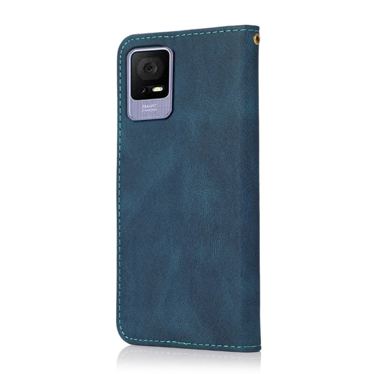 For TCL 405 / 406 / 408 Dual-color Stitching Leather Phone Case
