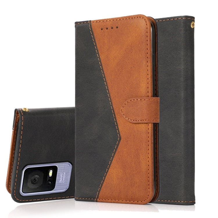 For TCL 405 / 406 / 408 Dual-color Stitching Leather Phone Case