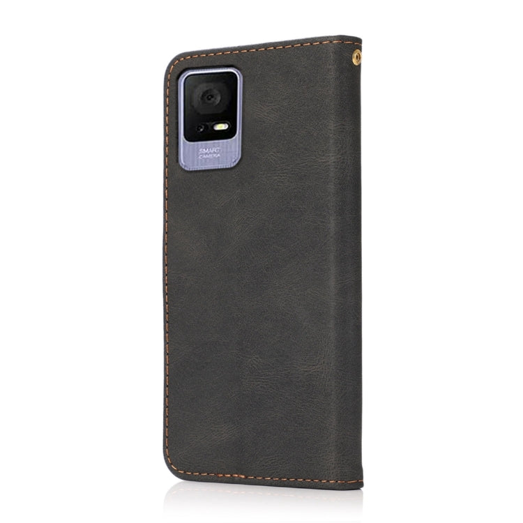 For TCL 405 / 406 / 408 Dual-color Stitching Leather Phone Case