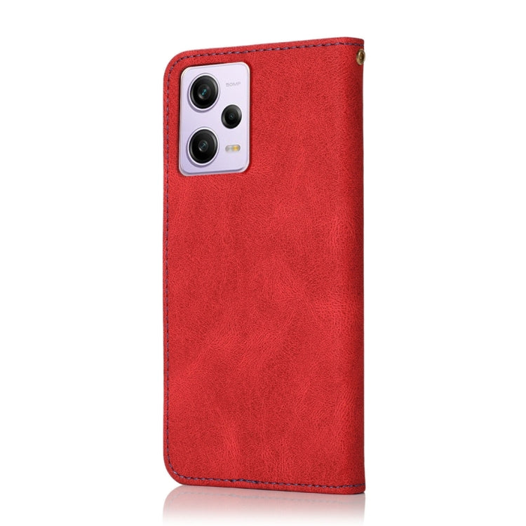 For Xiaomi Redmi Note 12 Pro 5G China Dual-color Stitching Leather Phone Case